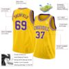 Custom Yellow Purple-White Authentic Basketball Jersey