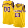 Custom Yellow Purple-White Authentic Basketball Jersey
