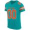 aqua_0001-2 Custom Aqua Orange-White Mesh Authentic Football Jersey