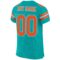 aqua_0001-3 Custom Aqua Orange-White Mesh Authentic Football Jersey