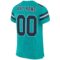 Custom Aqua Navy-White Mesh Authentic Football Jersey
