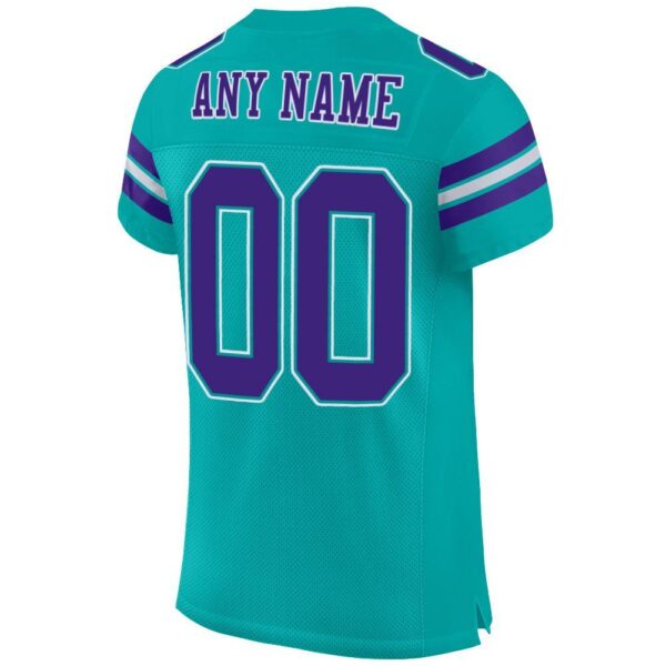 aqua_0003-3 Custom Aqua Purple-White Mesh Authentic Football Jersey