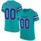 aqua_0003 Custom Aqua Purple-White Mesh Authentic Football Jersey