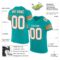 Custom Aqua White-Orange Mesh Authentic Football Jersey