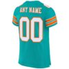 Custom Aqua White-Orange Mesh Authentic Football Jersey
