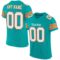 Custom Aqua White-Orange Mesh Authentic Football Jersey