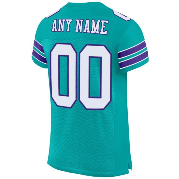 aqua_0006-3 Custom Aqua White-Purple Mesh Authentic Football Jersey