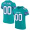 aqua_0006 Custom Aqua White-Purple Mesh Authentic Football Jersey