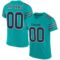 aqua_0008 Custom Aqua Navy-White Mesh Authentic Football Jersey
