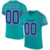 aqua_0009 Custom Aqua Purple-White Mesh Authentic Football Jersey