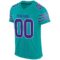 aqua_0009-2 Custom Aqua Purple-White Mesh Authentic Football Jersey