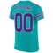 aqua_0009-3 Custom Aqua Purple-White Mesh Authentic Football Jersey