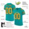 aqua_0010-1 Custom Aqua Gold-Black Mesh Authentic Football Jersey