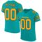 aqua_0010 Custom Aqua Gold-Black Mesh Authentic Football Jersey