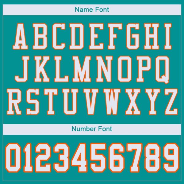 aqua_0021-4 Custom Aqua White-Orange Mesh Authentic Football Jersey