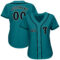 Custom Teal Black-Gray Authentic Baseball Jersey