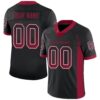 Custom Black Cardinal-White Drift Fashion Football Jersey