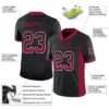 Custom Black Cardinal-White Drift Fashion Football Jersey
