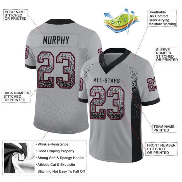 arizona_0040-1 Custom Light Gray Black-Cardinal Drift Fashion Football Jersey