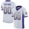 Custom White Purple-Old Gold Drift Fashion Football Jersey