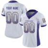 Custom White Purple-Old Gold Drift Fashion Football Jersey