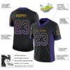 Custom Black Purple-Old Gold Drift Fashion Football Jersey