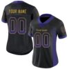 Custom Black Purple-Old Gold Drift Fashion Football Jersey