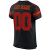 Custom Black Red-Old Gold Mesh Authentic Football Jersey
