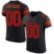 black_0007 Custom Black Red-Old Gold Mesh Authentic Football Jersey