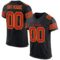 black_0015 Custom Black Scarlet-Gold Mesh Authentic Football Jersey