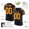 black_0024-1 Custom Black Gold-Scarlet Mesh Authentic Football Jersey