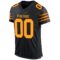 black_0024-2 Custom Black Gold-Scarlet Mesh Authentic Football Jersey