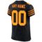 black_0024-3 Custom Black Gold-Scarlet Mesh Authentic Football Jersey