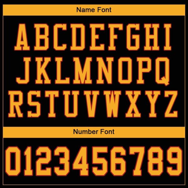 black_0024-4 Custom Black Gold-Scarlet Mesh Authentic Football Jersey