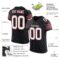 Custom Black White-Scarlet Mesh Authentic Football Jersey