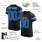 black_0028-1 Custom Black Panther Blue-White Mesh Authentic Football Jersey