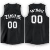 Custom Black White V-Neck Basketball Jersey