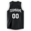 Custom Black White V-Neck Basketball Jersey