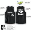 Custom Black White V-Neck Basketball Jersey