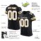 black_0072-3 Custom Black White-Gold Mesh Authentic Football Jersey