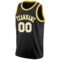 Custom Black White-Gold Round Neck Rib-Knit Basketball Jersey