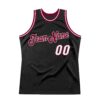 Custom Black White-Maroon Authentic Throwback Basketball Jersey