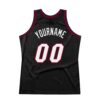 Custom Black White-Maroon Authentic Throwback Basketball Jersey