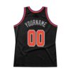 Custom Black Orange-Gray Authentic Throwback Basketball Jersey