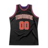 Custom Black Orange-Gray Authentic Throwback Basketball Jersey