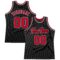 Custom Black Red-White Authentic Throwback Basketball Jersey