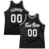 Custom Black White-Gray Authentic Throwback Basketball Jersey