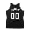 Custom Black White-Gray Authentic Throwback Basketball Jersey