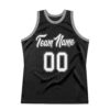 Custom Black White-Gray Authentic Throwback Basketball Jersey