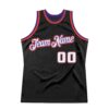 Custom Black White-Purple Authentic Throwback Basketball Jersey